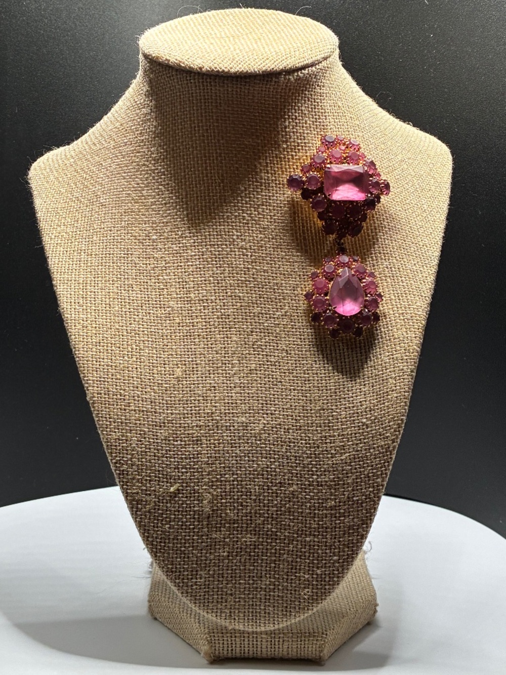 Vintage Marie Ferrà French Designer iridescent pink & gold-tone brooch